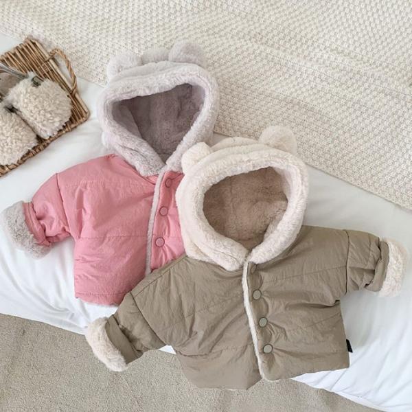韓国風子供服 ベビー服 キッズ 男女兼用 暖かいコート ジャケット帽子付き