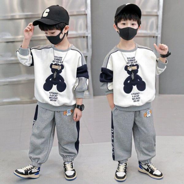 子供服 男の子セットアップ 上下2点セット  スポーツ 春秋服 トップス 長袖 長ズボン 子ども服 ...