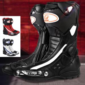 即納 バイク用ブーツ レーシングブーツ レーシングシューズ 男女兼用