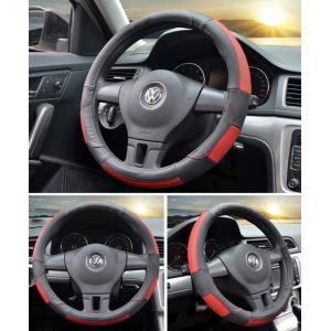 本革 ハンドルカバー ステアリングカバー カーハンドルカバー　軽自動車 普通車 乗用車　サイズ38c...