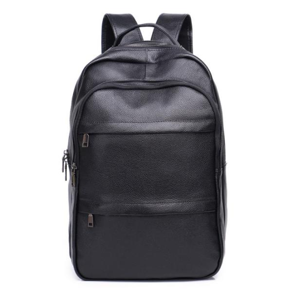 本革 牛革メンズバックパック 20L キレイに収納 多用途 ビジネスバッグ 大容量 イヤホン穴付き ...