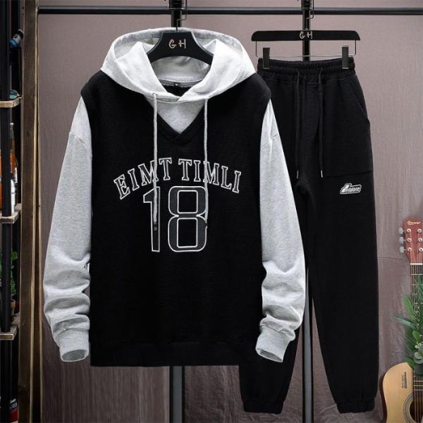 メンズ上下2点セットアップ 部屋着 9色展開 秋冬 長袖 長ズボン オ ーバ ー サ イ ズ カジュ...