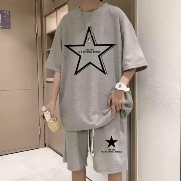 セットアップ メンズ　上下セット ワッフル生地  接触冷感 ジャージ 上下 重ね着風 リラックスウェ...