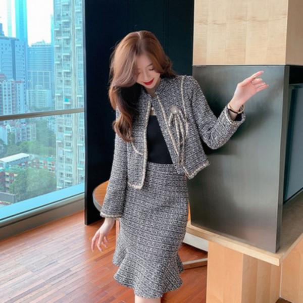 レディーススーツ上下2点セット 長袖 マーメイドスカート 母親 入園 入学式 卒業 セレモニー フォ...