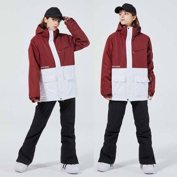 レディース 上下セット 男女兼用 暖かめなジャケット+パンツ レジャースポート スノーボードウェア ...