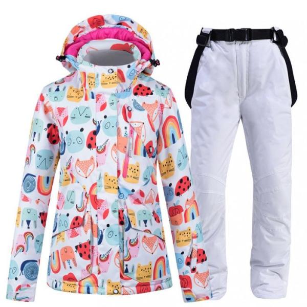 レディーススキーウェア上下セット 男女兼用 暖かめなジャケット+パンツ レジ ャースポート スノーボ...