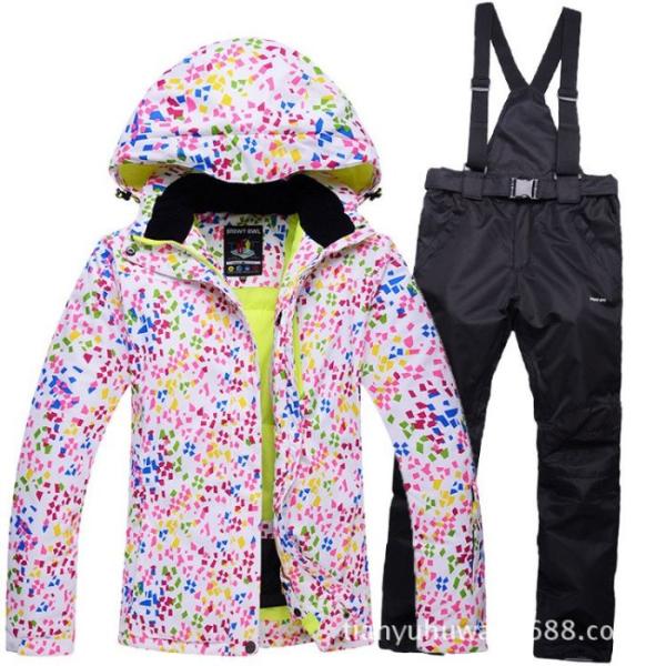 レディーススキーウェア上下セット 男女兼用 暖かめなジャケット+パンツ レジャースポート スノーボー...