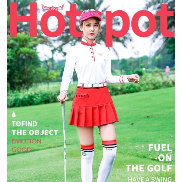 ゴルフ レディース  ポロシャツ スカート セットアップ 半袖 スポーツウェア ゴルフウェア シャツ...