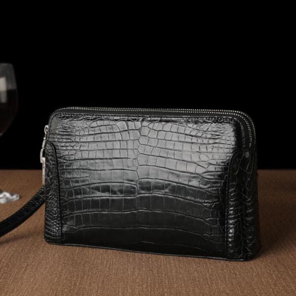 本革　ワニ革　 メンズ ビジネスバック メンズクラッチバッグ ハンドバッグ　 手提げ カバン 多機能...