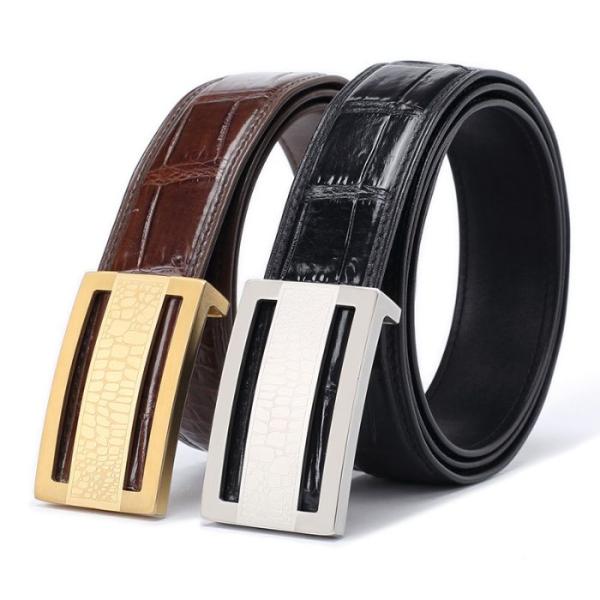 本革 ワニ革 メンズ ベルト  通勤 2色展開 穏やか おしゃれ プレゼントケース付き