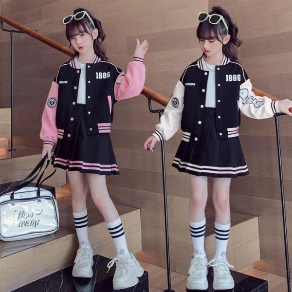 子供服 キッズ 野球風 学院風 親子揃い 春秋 アウター ジャケットセットアップ