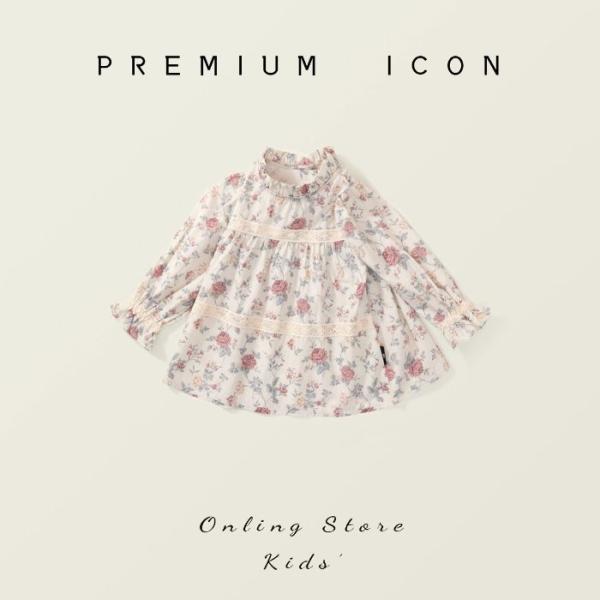 2023冬新作 子供服  キッズ 可愛い プリント柄 ブラウス 綿100％