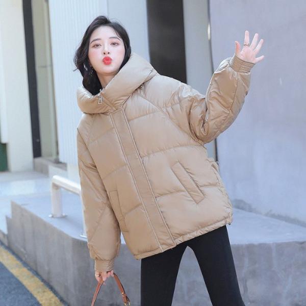 レディースダウンコットンジャケット 帽子付き 軽量 立ち襟 首温かい 3色展開 カジュア ルコートア...