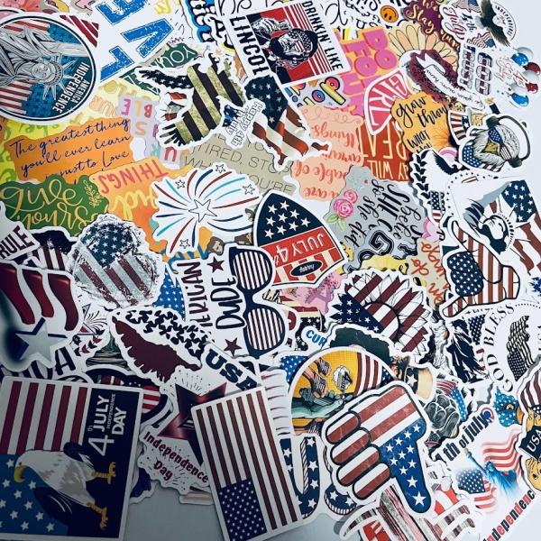 ステッカー 大量 200枚セット アメリカン ヘルメット バイク 防水 おもしろ 自転車 かっこいい