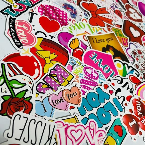 ステッカー セット 大量 防水 100枚 ハート かわいい 車 バイク おしゃれ