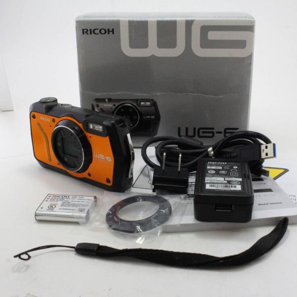 RICOH WG-6 オレンジ 本格防水カメラ 20メートル防水 耐衝撃 防塵 耐寒
