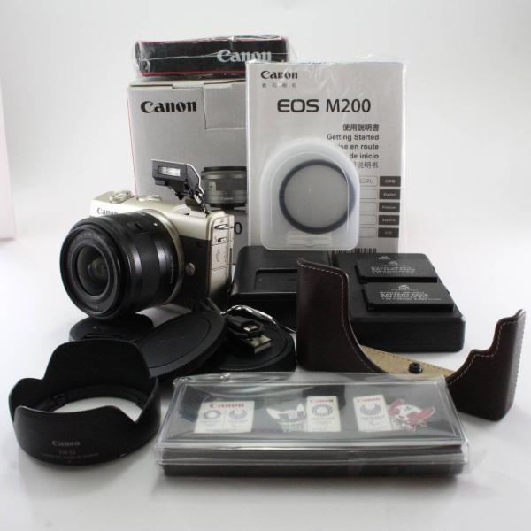【中古】キヤノン ミラーレスカメラ EOS M200 リミテッドゴールドキット EOSM200LIM...