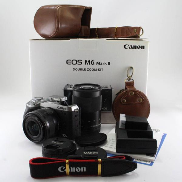 Canon ミラーレス一眼カメラ EOS M6 Mark II ダブルズームキット シルバー EOS...
