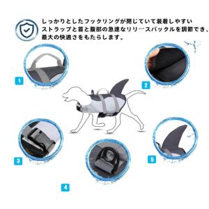 犬 ライフジャケット サメ 小型犬 中型犬 大...の詳細画像2