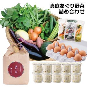 真庭あぐり 野菜詰め合わせセット 野菜10品+卵+お米+ヨーグルト 送料無料 冷蔵 12-05-01
