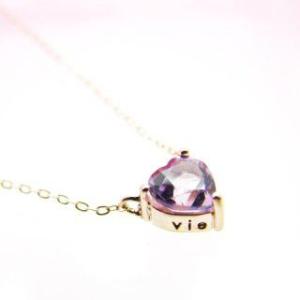 【Vie・ヴィー】　K10PG アメジスト ネックレス K10 ねっくれす necklace　