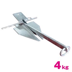 ダンホース型アンカー 溶解亜鉛メッキ加工 4kg 00588 ダンフォース型アンカー ボート ジェットスキー 水上バイク 錨 ANCHOR 同梱不可｜jsptokai