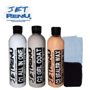 JET RENU RESTORATION KIT ワックス コンパウンド コーティング 3点セット ジェットレニュー プロ仕様 船 水上バイク 自転車 ジェットスキーオ得ナセット 洗剤｜jsptokai