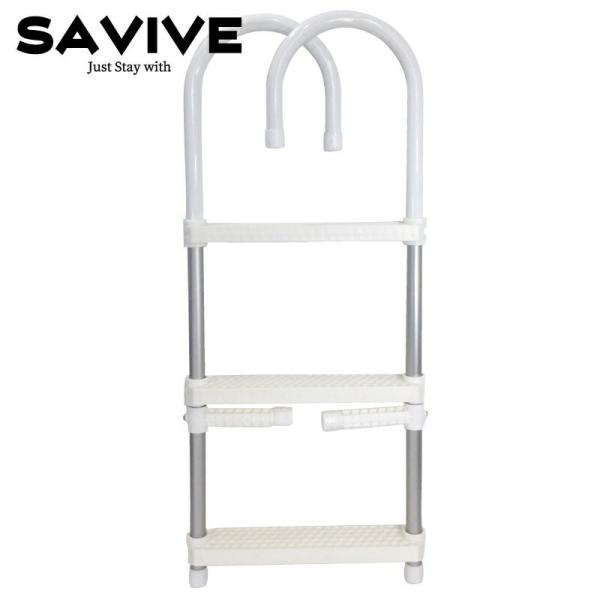 アルミラダーステップ 3段 ボート小型船舶 船用品 ブレジャボート 船外機 ハシゴ SAVIVE