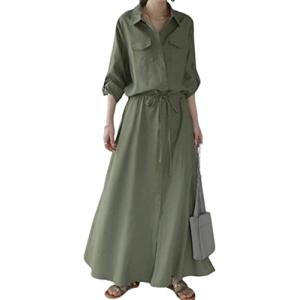 マキシ エアバイ ロング丈 ワンピース シャツ