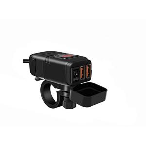 SHEAWA バイク USB電源 USB充電器 QC3.0 USB2ポート 電圧計
