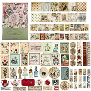 Fantasyon コラージュ 素材 ペーパー フレークシール レトロ デザインペーパー 硫酸紙 和紙 DIY 手作り ステッカー 日記 ダイア