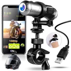 バイク用ドライブレコーダー 前後同時録画 135度広角 200W画素 超広角Full HD1080P WiFi機能 多機能 全体防水防塵 夜間録