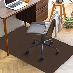 チェアマット 90×140cm 厚み4mm デスク 椅子 マット 床保護マット ズレない 吸音 床傷防止 滑り止 丸洗い可能 茶色