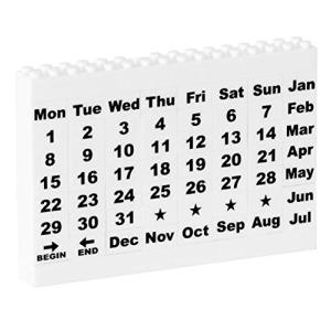 モノトーン ブロック 万年 カレンダー  ホワイト