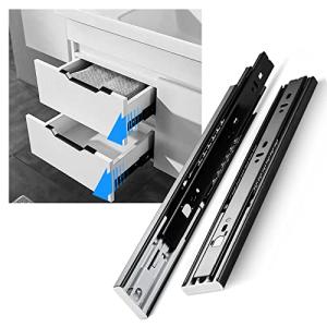 SHUHANG プッシュオープンスライド 引き出しレール 600mmボールベアリングかんぜん引き出し式スライドレール 負荷重量45KG かんぜん