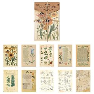 Fantasyon コラージュ 素材 背景紙 デザインペーパー 60枚セット レトロ 手帳 ジャンクジャーナル カレンダー ラッピング スクラッ