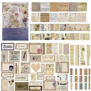 Fantasyon コラージュ 素材 ペーパー フレークシール レトロ デザインペーパー 硫酸紙 和紙 DIY 手作り ステッカー 日記 ダイア