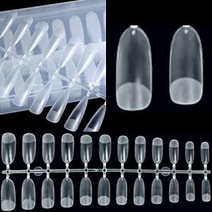 COLORBIRD ネイルチップ 超薄 ロング ミディアム 自然なフィット感 強靭 艶消 密着 高耐久 透明 クリア (ラウンドL 504pcs