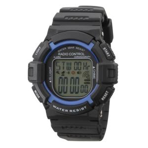 [クレファー] 腕時計 デジタル 電波 防水 多機能 ウレタンベルト TE-D189-BK メンズ ブラック｜jsukoyaka
