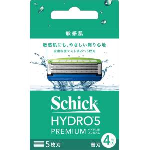 ハイドロ Schick(シック) ハイドロ5 プレミアム 敏感肌 替刃 (4コ入) スキンガード付 ...