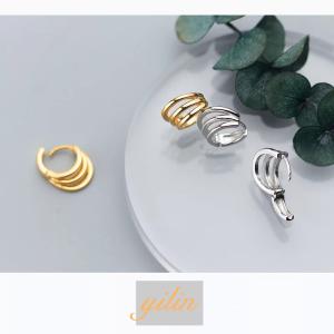 ピアス フープピアス 3連 サークル ゴールド シルバーワンタッチ ワンポイント 華やか
