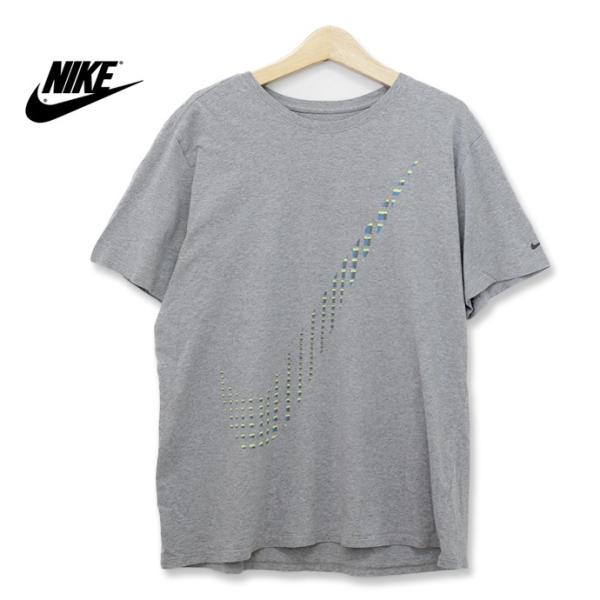 NIKE ナイキ スウッシュ ロゴ グラフィック プリントTシャツ グレー XLサイズ t18062...