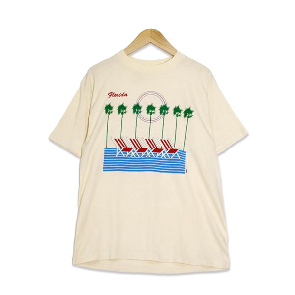 80年代 レキシントン Lexington フロリダ プリント 半袖Tシャツ メンズ XLサイズ ク...