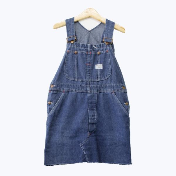 一点もの オーバーオール ミニワンピース デニム リメイク ヴィンテージ レディース UKR025A