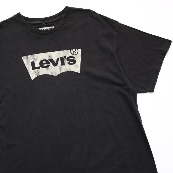 中古 リーバイス Levis ボックスロゴ プリント Tシャツ XLサイズ ブラック 古着 UR-0...