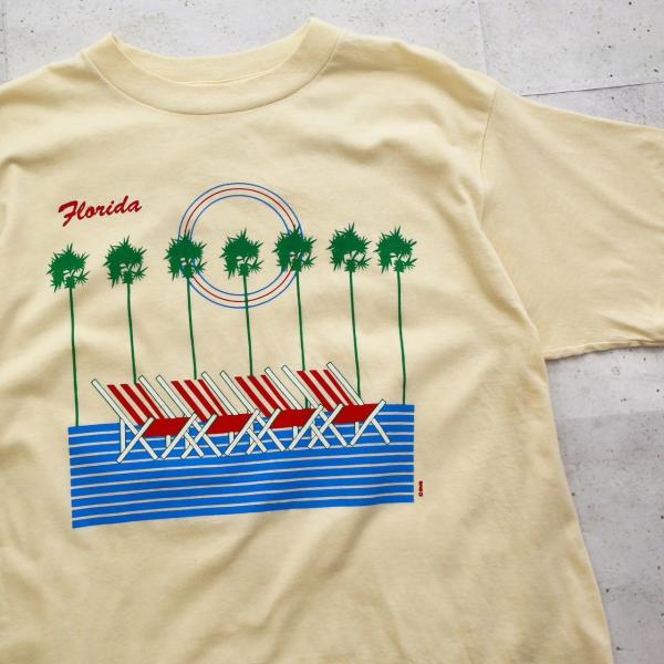 中古 80s 80年代 レキシントン Lexington フロリダ シングルステッチ イラスト Tシ...