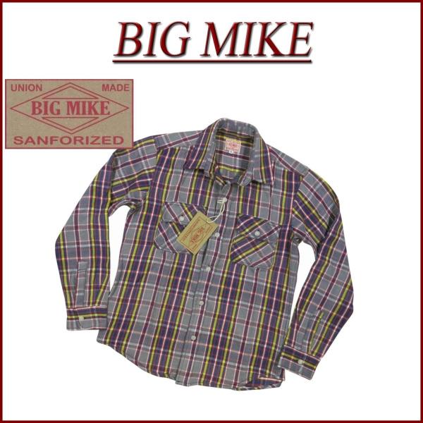 BIG MIKE ビッグマイク 復刻 長袖 チェック ヘビーネルシャツ Made in INDIA