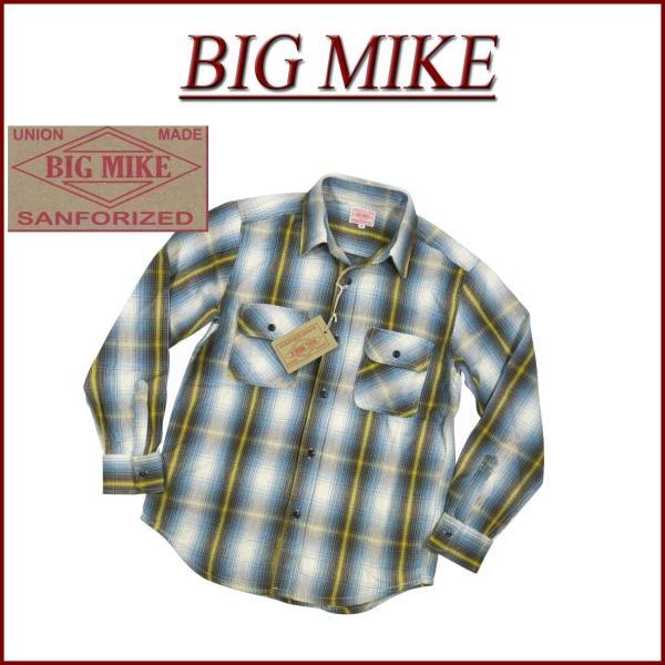 BIG MIKE ビッグマイク 復刻 長袖 オンブレチェック ヘビーネルシャツ 101835100