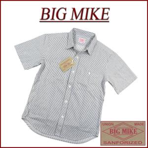 BIG MIKE ビッグマイク 復刻 日本製 ヒッコリーストライプ 半袖 ワークシャツ 102025600｜JTWO