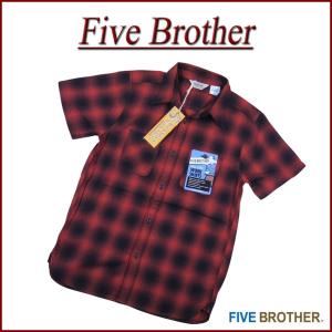 FIVE BROTHER ファイブブラザーネルシャツ オンブレ チェック FIVEBROTHER（ファイブブラザー） オンブレチェック オープンカラー